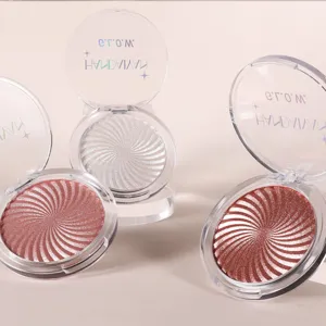 Detailed close-up view of the swirl highlighter palette featuring fine shimmer and smooth texture.