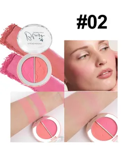 Handaiyan Dual Color Blush Palette Matte Shimmer Face Makeup Natural Pigmented 02