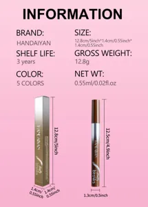 Lápiz de cejas líquido impermeable Handaiyan con 5 tonos para un maquillaje duradero y preciso.