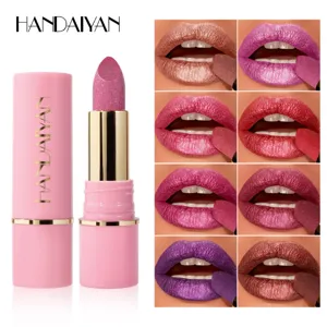 Pearlescent Shimmer Lipstick Waterproof Long Lasting Moisturizing Glossy Lip Makeup Radiant Shine Cosmetic For Women
