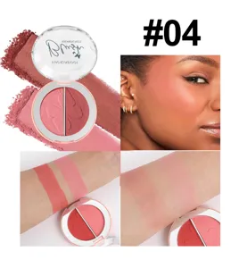 Handaiyan dual-color blush palette matte and shimmer makeup powder for glowing cheeks 04