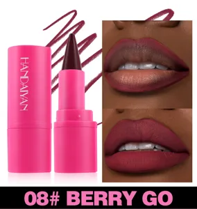 Handaiyan 2-in-1 matte lip liner and lipstick in shade 08 Berry Go, long-lasting waterproof.