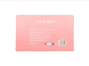 Detailed view of the matte liquid lipstick set packaging box showing ingredients and info.