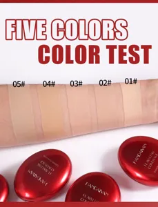 Handaiyan 5 colori fondotinta cushion con custodia rossa ovale correttore make-up