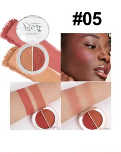 HANDAIYAN dual-color blush palette #05, matte and shimmer shades for natural makeup look.