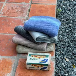 Bufanda de punto degradado de invierno cálido chal de lana colorido cuello de moda