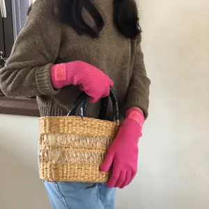 Winter gestrickte Touchscreen warme Handschuhe Damen einfarbig Wollmischung Radfahren Thermohandschuhe.