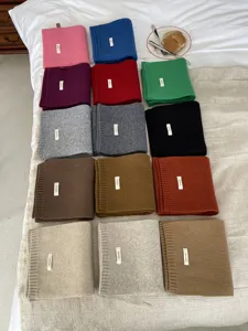 Einfarbiger Wollschal Winter warm weich gemütlich lässig Mode elegant Strickschal für Damen