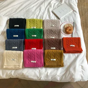 Weicher warmer Winterschal für Damen, einfarbiger dicker Strickschal für mode bequeme Kleidung.