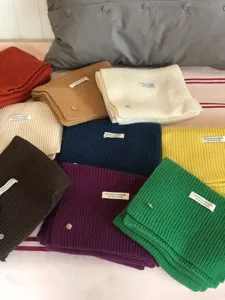 Wollmischung Strickschal einfarbig Winter warm weich vielseitiger Schal fuer Damen Alltagkleidung