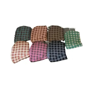 Plaid knitted beanie cap warm winter thick scarf multi-functional stylish fashion casual womens mens