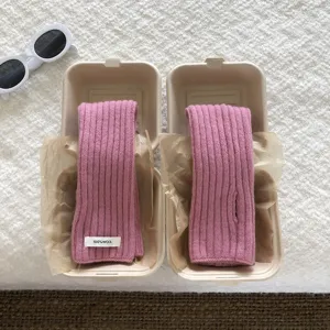 Pink 100% wool knitted arm warmers half finger gloves cozy winter accessories chic daily wear