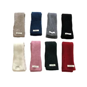 Winter warm 100% wool knitted long fingerless gloves solid color arm warmers set