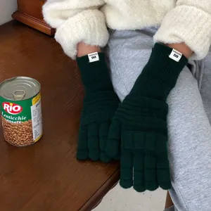 Gemütliche Herbst Winter Strick lange Fünf-Finger Waffel Handschuhe für den Alltag.