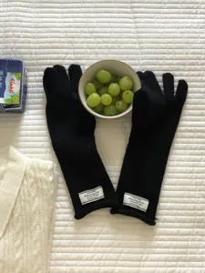 Schwarze Strickwarme Handschuhe Winter Touchscreen Wollhandschuhe Dicke Kaltesichere Handschuhe