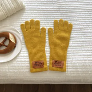 Gemütliche Winter Strickhandschuhe einfarbig Wollmischung warme Touchscreen Handschuhe