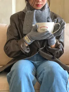 Gemütliche Winter Zopfstrick Handschuhe für Damen, warme Strickhandschuhe in Grau.