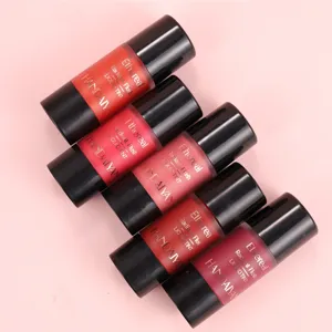 Detail view of press-type liquid blush bottles featuring shimmer shades and smooth texture.