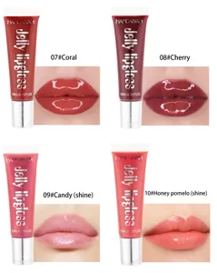 Lot de gloss à lèvres brillant HANDAIYAN, maquillage hydratant effet gelée en 4 teintes.