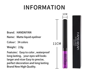 Eyeliner liquido opaco impermeabile a lunga tenuta 34 colori penna per trucco occhi