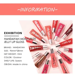 Handaiyan brillant à lèvres gelée hydratant gloss effet miroir maquillage couleur 10ml