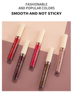 Set di rossetto liquido opaco lunga durata impermeabile lipgloss trucco donna.