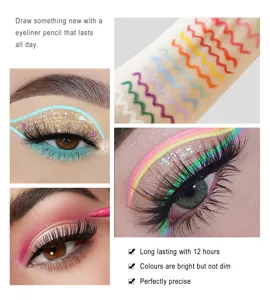 Χρωματιστό σετ μολυβιών eyeliner τζελ αδιάβροχο μακράς διαρκείας μακιγιάζ ματιών 6τμχ