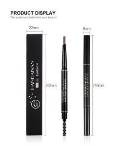 Handaiyan dual-headed automatic waterproof eyebrow pencil with brush and sharp tip.