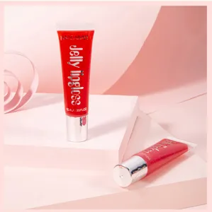 Vue détaillée du tube de gloss à lèvres jelly Handaiyan montrant une texture brillante et vive.