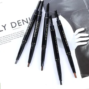Dual-ended automatic eyebrow pencil with waterproof formula and built-in brush tool.