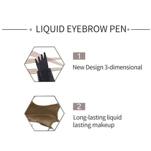 Penna per sopracciglia liquida a quattro punte con design 3D e trucco impermeabile duraturo.