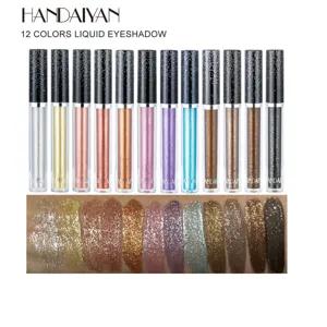 12 Colors Liquid Eyeshadow Glitter Pearl Shimmer Eye Makeup Shimmering Long Lasting Cosmetics