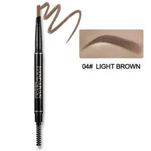 Dual-headed eyebrow pencil detail, 04 light brown shade, automatic triangular tip with brush.