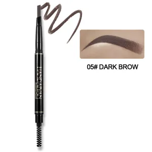 Dual-ended eyebrow pencil detail view showing triangle tip and brush for precise makeup application.