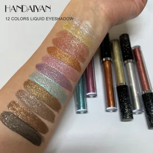 HANDAIYAN Liquid Eyeshadow Shimmer Glitter Eyeshadow Metallic Brightening Liquid Eye Makeup Long Lasting Cosmetics