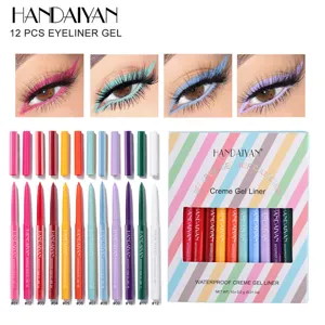 12 pcs colorful waterproof eyeliner gel set long lasting matte gel pencil makeup kit