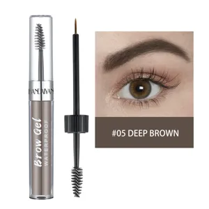 HANDAIYAN doppelseitiges wasserdichtes Augenbrauengel mit Pinsel und Make-up-Effekt in Braun.