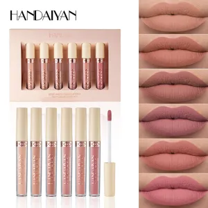 HANDAIYAN 6 Pezzi Rossetto Liquido Opaco Rosa Waterproof Lunga Durata Trucco Labbra