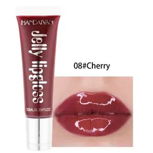 HANDAIYAN gloss à lèvres gelée miroir 10ml rouge à lèvres hydratant brillant teinte cerise