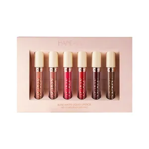 HANDAIYAN Rosa Opaco Liquido Rossetto Set 6 Pz Lunga Durata Impermeabile Trucco Labbra