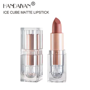 HANDAIYAN ice cube matte lipstick with nude shade, moisturizing long-lasting smooth lip makeup.