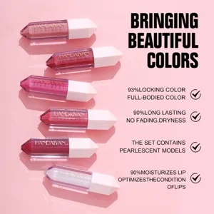 Handaiyan Diamond Non-Stick Cup Matte Liquid Lip Gloss Set Waterproof Long Lasting Makeup Kit Gift Box