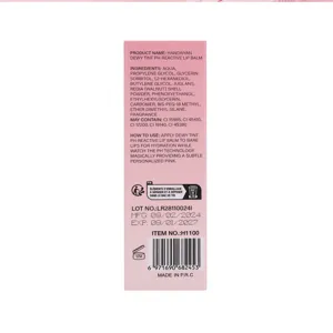 Handaiyan dewy tint ph-reactive lippenbalsam verpackung detail inhaltsstoffe ansicht