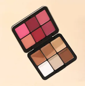 12 color cream blush contour palette multiuse makeup compact matte face highlighter set