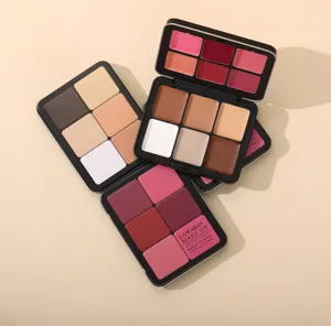 Professional 12-Color Cream Blush Contour Highlighter Palette Multi-Use Makeup Tin Box
