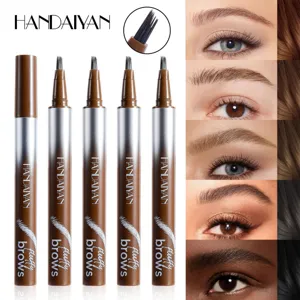 Lápiz de Cejas Líquido Impermeable Punta de Cuatro Horquillas Maquillaje de Cejas Salvajes Naturales de Larga Duración Cosméticos de Ojos de Precisión