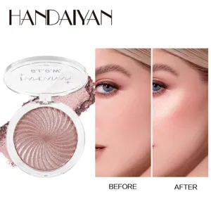 Handaiyan swirl highlighter powder palette with shimmer glowing effect for face makeup.
