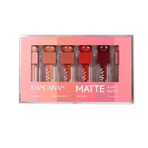 Handaiyan matte liquid lipstick set of 6 long lasting waterproof non stick cup lip gloss makeup.