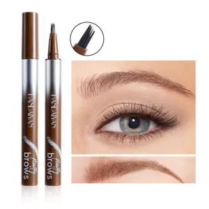 Lápiz de cejas líquido Handaiyan con punta cuádruple para cejas impermeables y de larga duración.