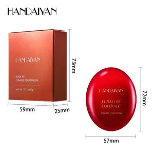 Fondotinta cushion ovale rosso Handaiyan con copertura impeccabile, leggero naturale 6g.